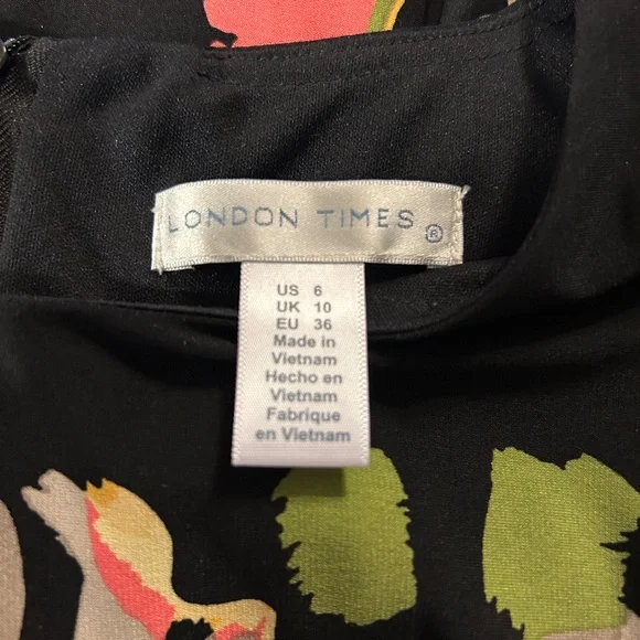 London Times Sleeve Less Floral Dress - Picture 5 of 9